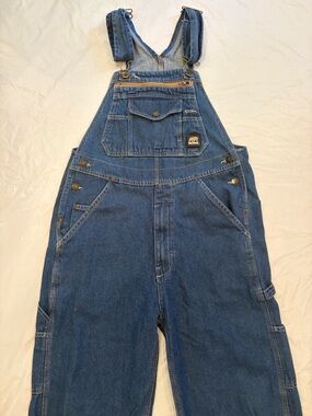Berne Bib Overalls 34x30 Blue Med Wash Denim Workwear, Casual, Farm
